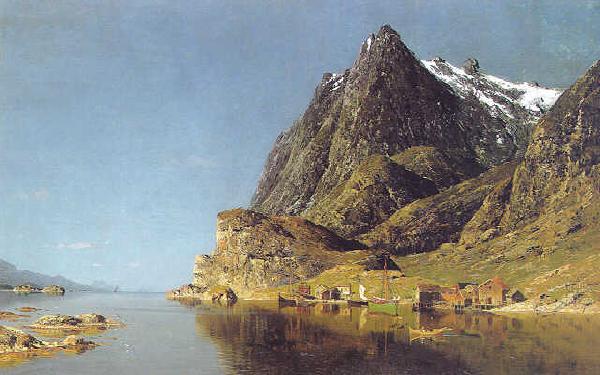 Adelsteen Normann View of a fjord by Adelsteen Normann oil painting image